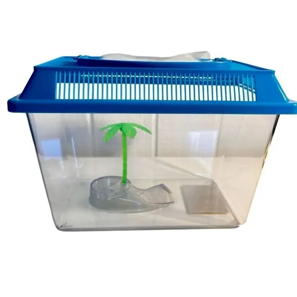 Portable Aquatic/Terrarium Tank, Plastic Carrier Cage with Lid and Handle NWT